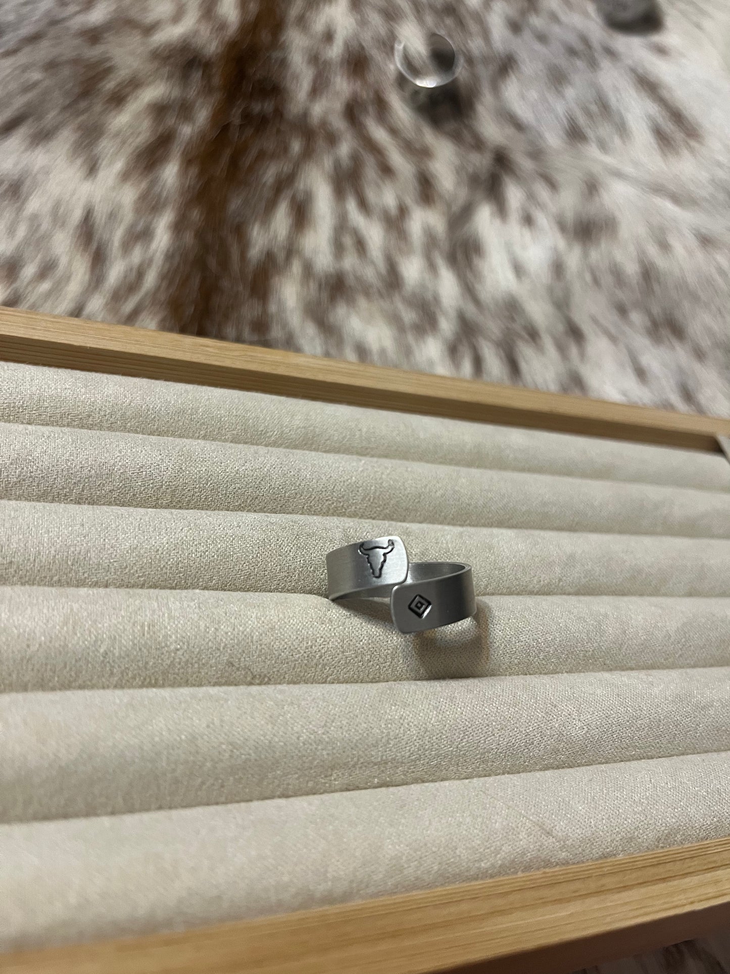 COW AND DIAMOND Wrapped Ring